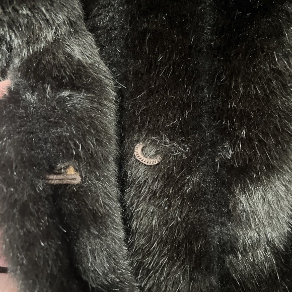 Vintage American Signature Made In USA Woman Faux Fur Coat Size 14 Dark Brown - Picture 8 of 8